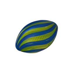  Striped Oval Dog Toy (Blue & Green) – 18 cm