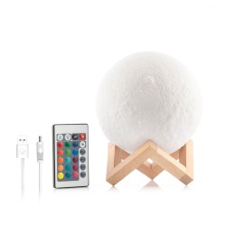 InnovaGoods Rechargeable Led Moon Lamp Moondy, V0103129, Built-in rechargeable battery (charges via USB cable), Touch-sensitive or remote control (depending on the model)