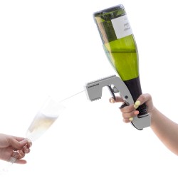 InnovaGoods Champagne And Beer Gun Fizzllet, V0103577,  High-quality plastic and stainless steel components, Approximately 30 x 10 x 10 cm (exact dimensions may vary)