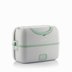 InnovaGoods 3-In-1 Electric Steamer Lunch Box With Recipes Beneam, V0103311, : Durable, food-safe plastic with a stainless steel inner container, Capacity: Typically holds around 1.5 liters 