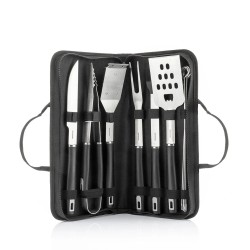 InnovaGoods Bbq Utensils Kit With Case Bbset 12 Pieces, V0103694, Stainless steel (rust-resistant and heat-resistant),  Durable aluminum or plastic with secure clasps