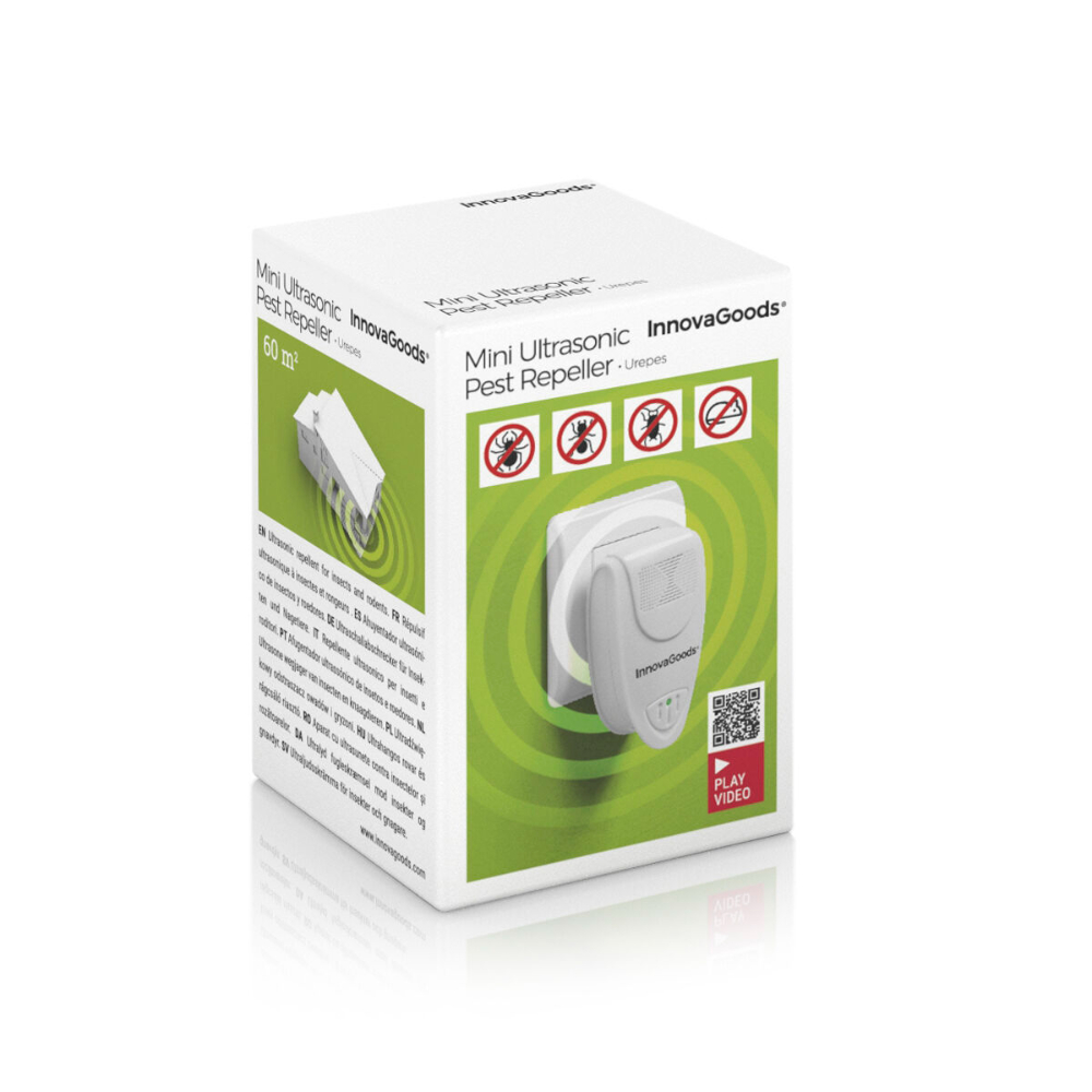 InnovaGoods Mini Ultrasonic Insect And Rodent Repeller, V0100892, protect home from pesky intruders without the need for harmful chemicals or traps. 