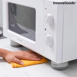 InnovaGoods Set Of Stackable Anti-Vibration Feet Novib 4 Units, V0103563, minimize vibrations from appliances such as washing machines, dryers, refrigerators, and more.