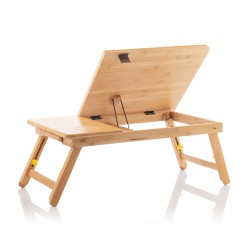 InnovaGoods Bamboo Folding Side Table Lapwood, V0103031, a sleek, eco-friendly, and versatile piece of furniture designed for practical use in any space.